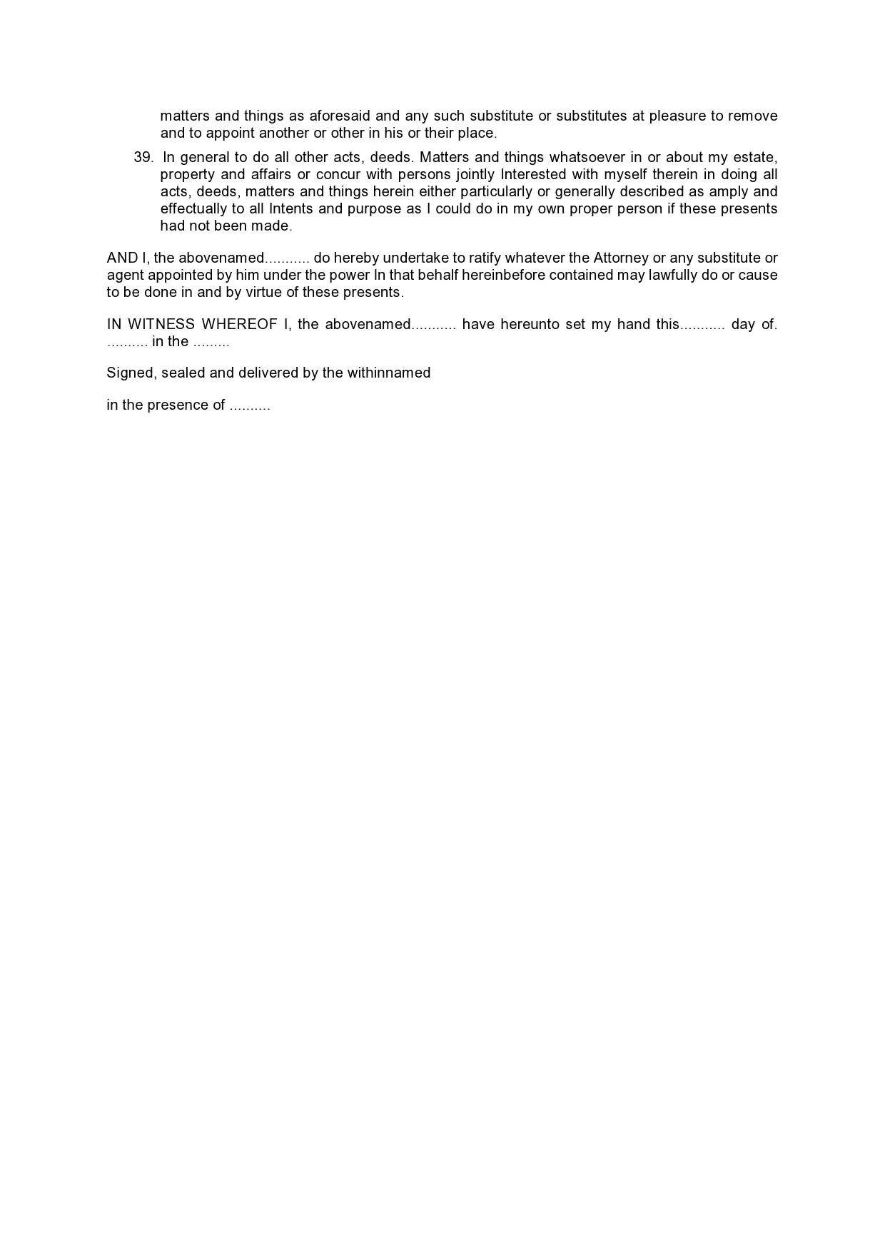 general power of attorney format page 5